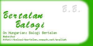 bertalan balogi business card